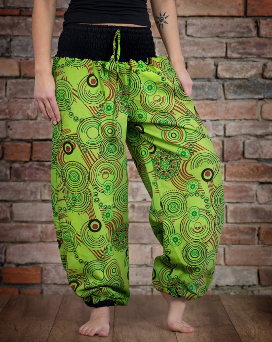 Kalhoty Gama - zelené s kolečky