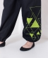 Kalhoty "Triangle" - černé se zelenou