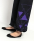 Kalhoty "Triangle" - černé s fialovou