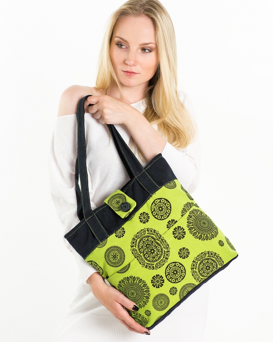 Kabelka Mandala – zelená