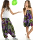 Dětské kalhoty Aladin – fialové se zelenými kolečky