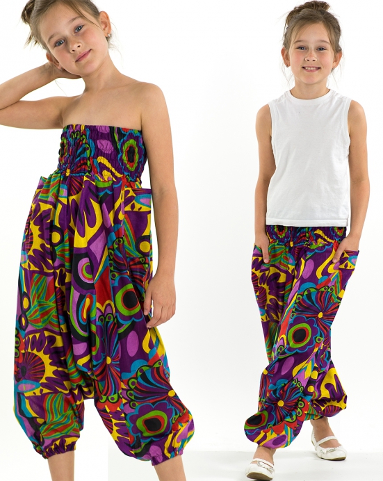 Dětské kalhoty Aladin – fialový sen