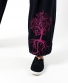 Kalhoty Baum - černé s růžovou