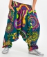 Dětské kalhoty Aladin – petrolejové s barevnými kruhy