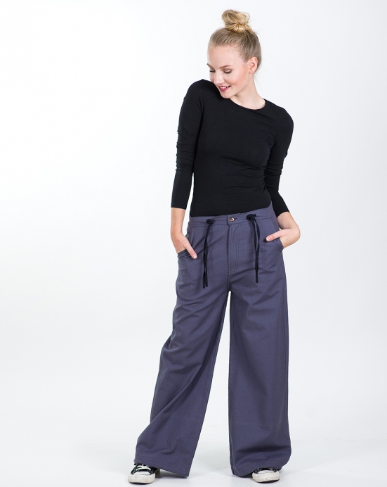Kalhoty Lace - šedé s černou Kalhoty Lace - šedé s černou