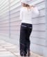 Kalhoty Lily - černé s bílou