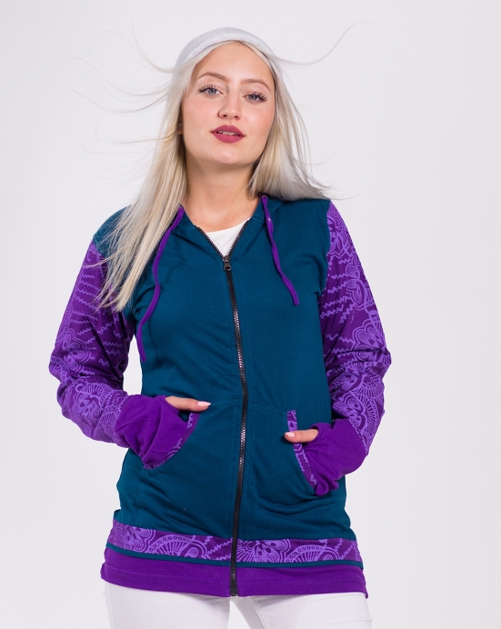 Mikina Rainbow - modrá s fialovou