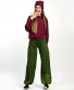 Kalhoty Labyrint – khaki se zelenou