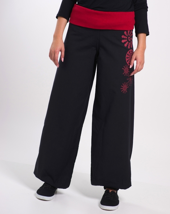 Kalhoty Shine – černá s červenou