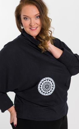 XXL Mikina Raum - černá s bílou