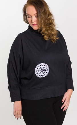 XXL Mikina Raum - černá s bílou