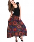 Maxi sukně Lana – černá s barevnými mandalami