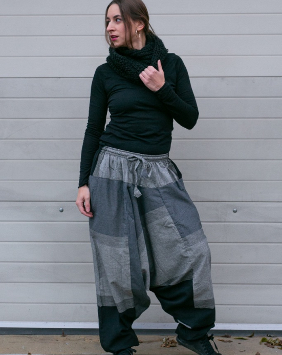 Kalhoty Indy – šedé s černým pásem