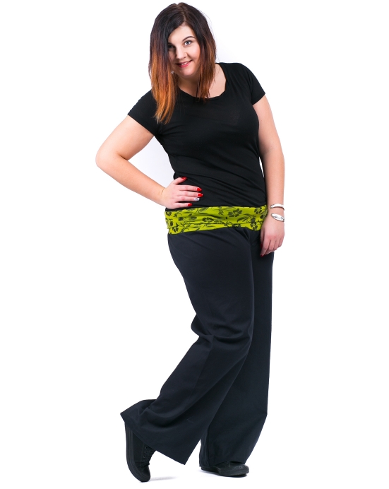 XXL Kalhoty Flower – zelené XXL Kalhoty Flower – zelené
