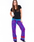 Kalhoty Crazy – fialové s tyrkysovým pasem