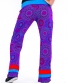 Kalhoty Crazy – fialové s tyrkysovým pasem