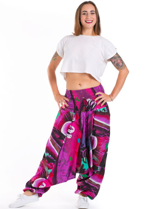 Kalhoty Aladin – růžový vzor Kalhoty Aladin – růžový vzor