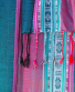Šátek India – růžový / světle modrý s tyrkysovým okrajem
