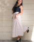 Zavinovací dlouhá sukně Dhari – krémová
