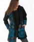 Kabát Shakya s kapucí – černý s modrým potiskem