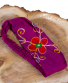 Textilní čelenka Summer – bordó s květinou
