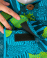 Kabelka Maxi – zelené a modré květy
