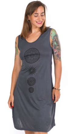 Šaty Abusana – šedé s ornamenty