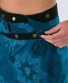 Zavinovací sukně s panty – petrolejová s mandalami a hvězdami