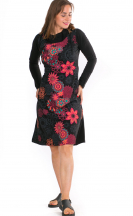 Šaty Lalita – černé s květinami