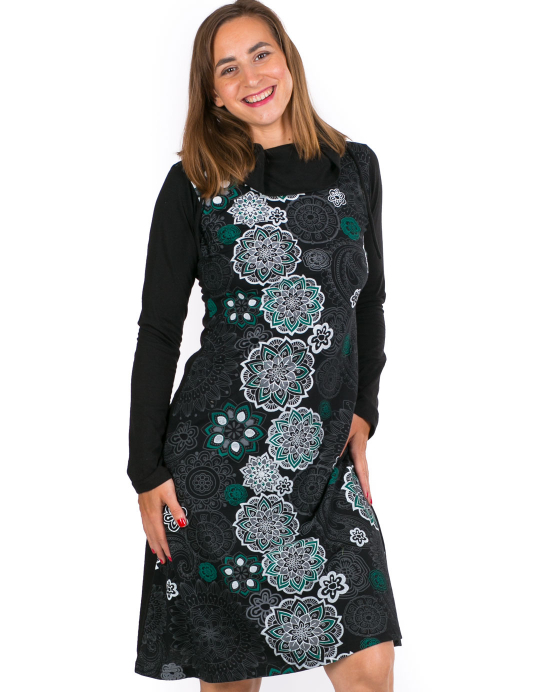 Šaty Lalita – černé s mandalami