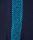 Zavinovací dlouhá sukně Nepu – temně modrá s tyrkysovým potiskem