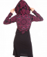 Šaty Manala – černé s růžovým potiskem