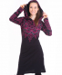 Šaty Manala – černé s růžovým potiskem