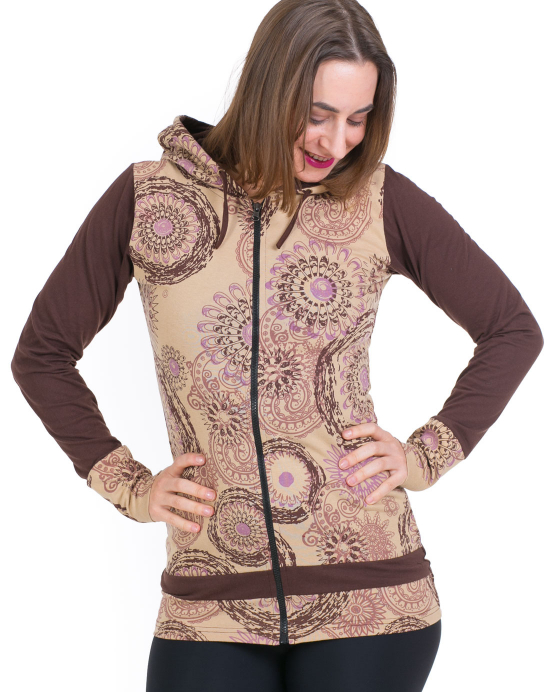 Mikina Hoodie – béžová s mandalami Mikina Hoodie – béžová s mandalami