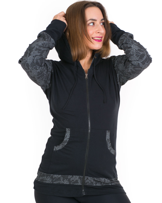 Mikina Hoodie – šedá mozaika Mikina Hoodie – šedá mozaika