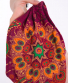 Textilní čelenka Thao – bordó s oranžovými mandalami