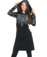 Šaty Manala – černé s šedým potiskem