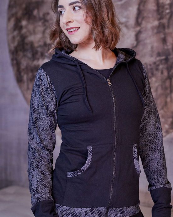Mikina Hoodie – šedá mozaika Mikina Hoodie – šedá mozaika