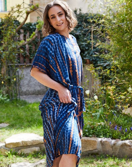 Kaftan Happy – temně modrý