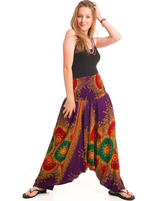 Kalhoty Aladin 3v1 – fialové s ornamenty Kalhoty Aladin 3v1 – fialové s ornamenty