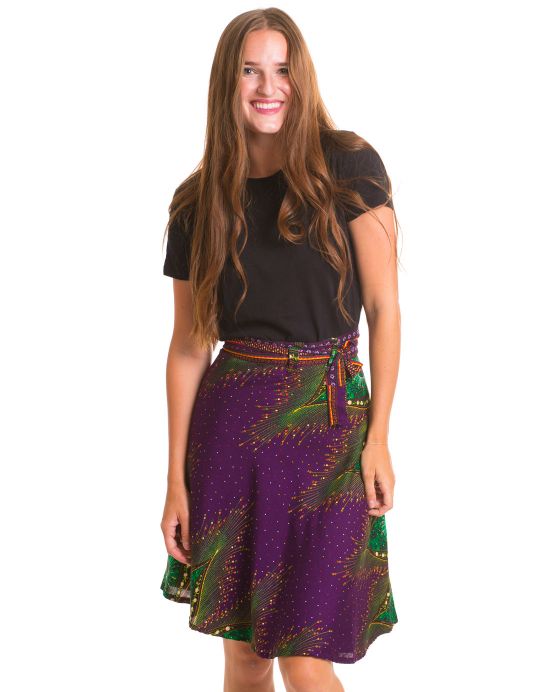 Zavinovací sukně Nepali – temně fialová