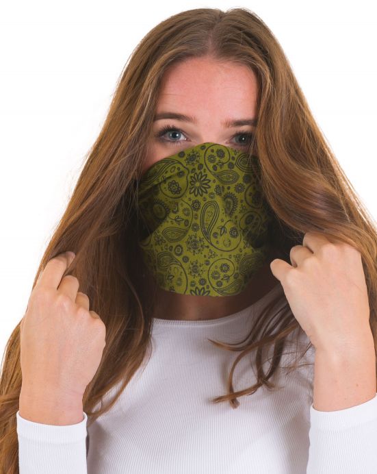 Textilní čelenka Thao – khaki se vzorem Textilní čelenka Thao – khaki se vzorem