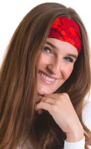 Textilní čelenka Thao – červená s květy