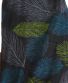 Textilní čelenka Thao – černá se zelenými listy