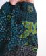 Textilní čelenka Thao – černá se zelenými květy