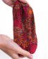 Textilní čelenka Thao – bordó s oranžovými květy
