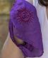 Textilní čelenka/rouška Thao – fialová s indickými vzory