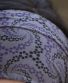 Textilní čelenka/rouška Thao – šedá s fialovými kytičkami