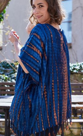 Lehké pončo Indy – temně modré