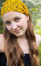 Textilní čelenka/rouška Thao – žlutá mozaika